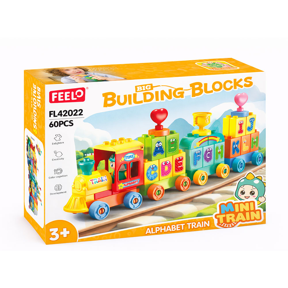 Дитячий конструктор FEELO TOYS Букво-потяг, 60 деталей, від 3 років (FL42022)