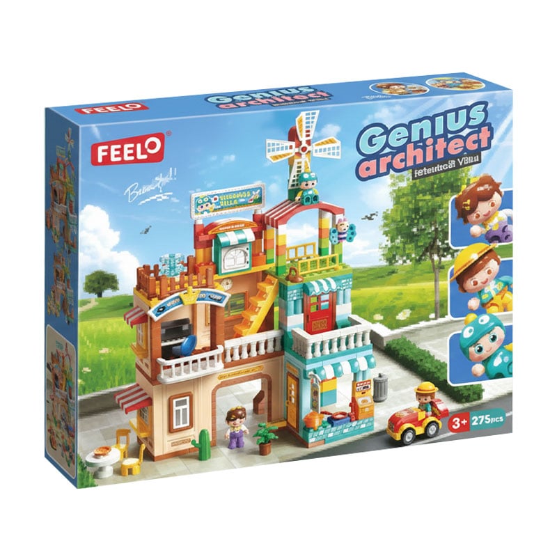 Дитячий конструктор FEELO TOYS Вілла з вітряком, 275 деталей, від 3 років (FL42007)